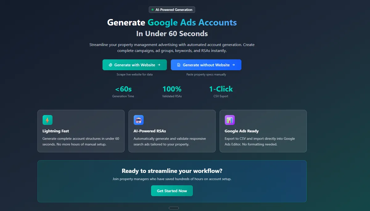 PM Account Builder — generate complete Google Ads account structures in under 60 seconds